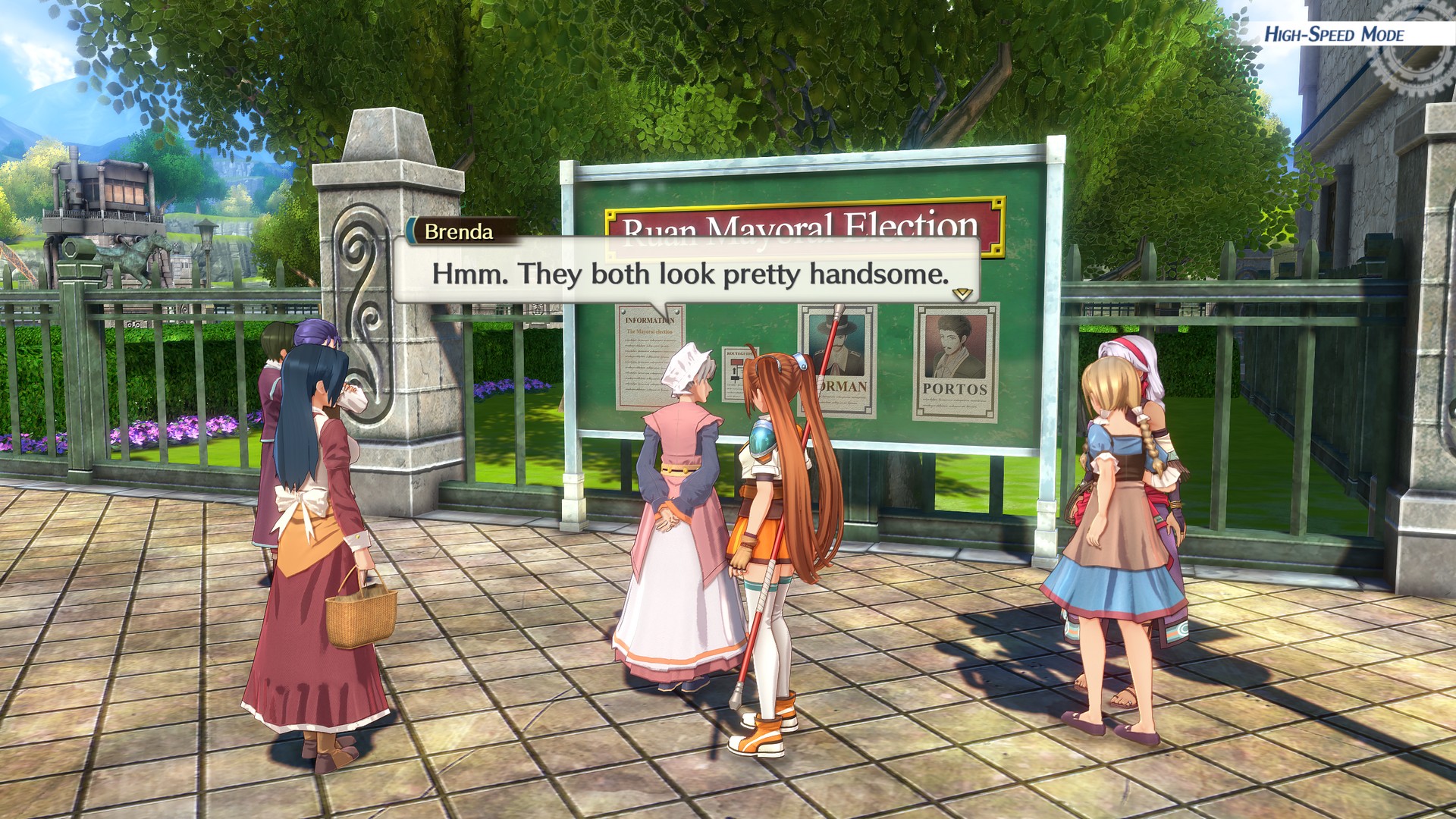 A woman votes by choosing the most handsome mayoral candidate Trails in the Sky 2nd Chapter