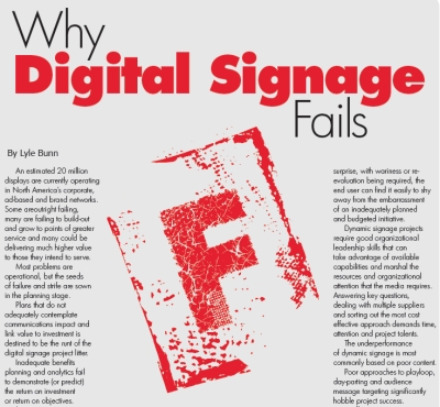 WHY DIGITAL SIGNAGE FAILS