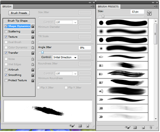 Tweak a preset brush to get a different effect on the page.