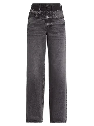 Eva Re-Worked Double-Waist Jeans