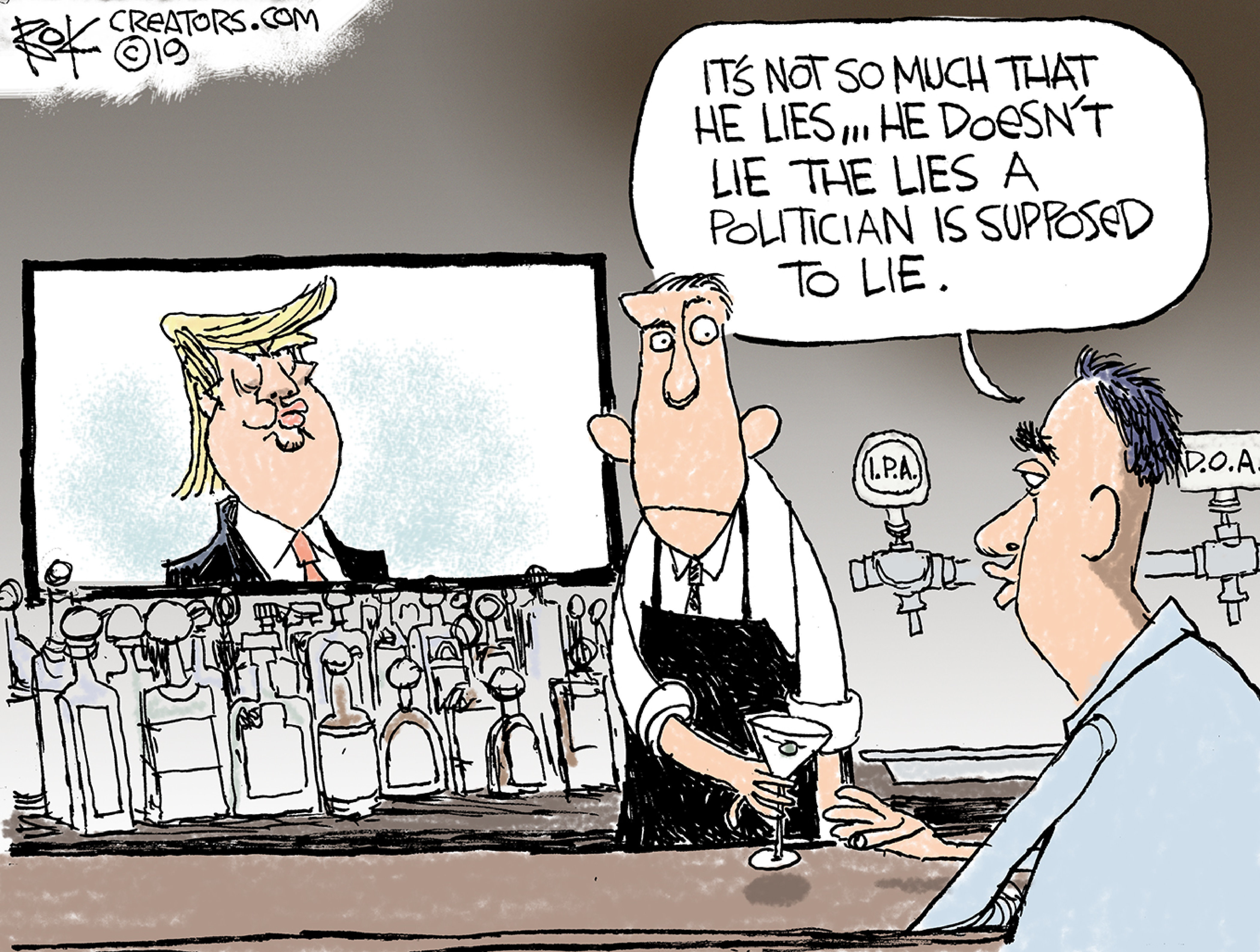 Political Cartoon U.S. Trump Lying Unlike a Politician | The Week