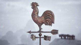 Arc Raiders Shrouded Sky tease shows a weathervane in front of a cloudy background.