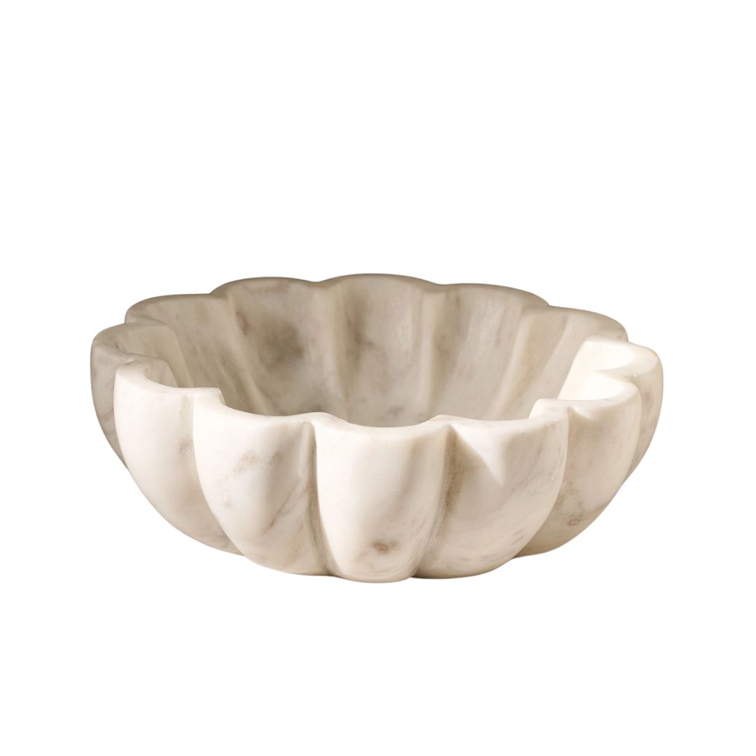 The White Company UK, Larton Scalloped Marble Bowl