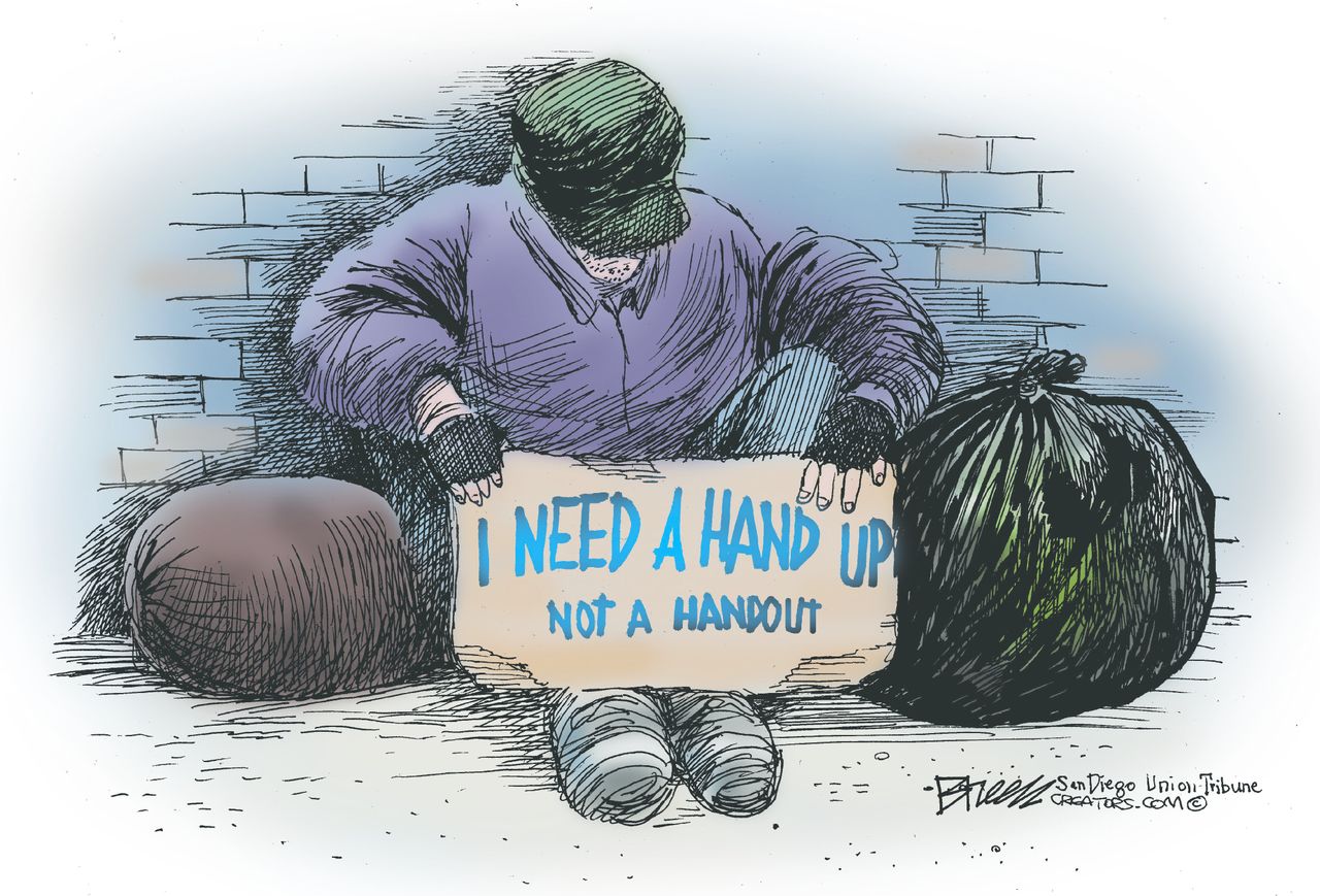 Editorial cartoon U.S. Homelessness