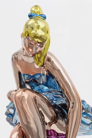 Seated Ballerina, 2010-15, by Jeff Koons, mirror-polished stainless steel with transparent colour coating