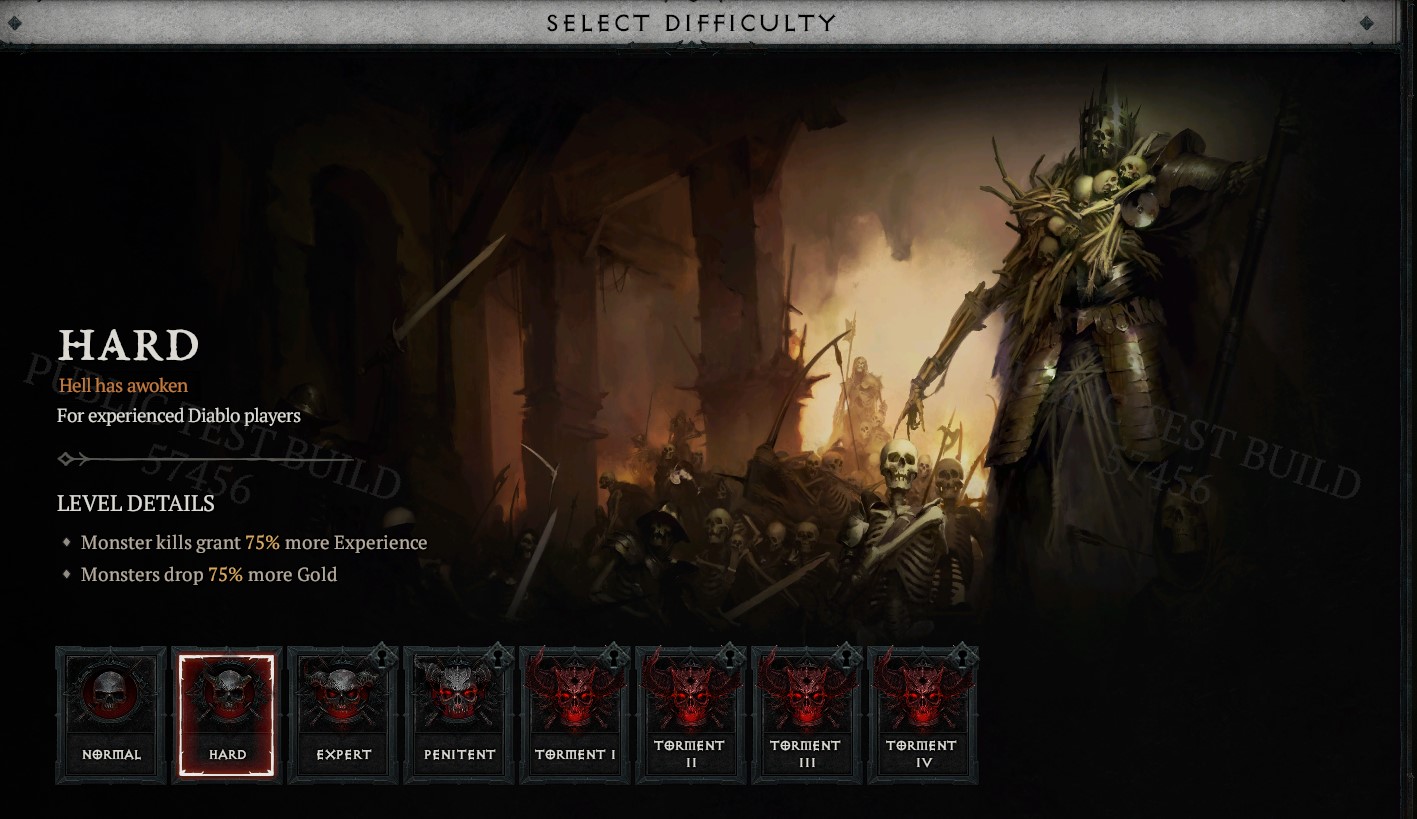 Diablo 4 difficulty levels