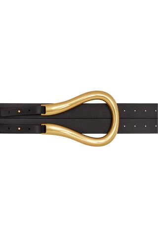 Black & Gold Large Horseshoe Buckle Belt