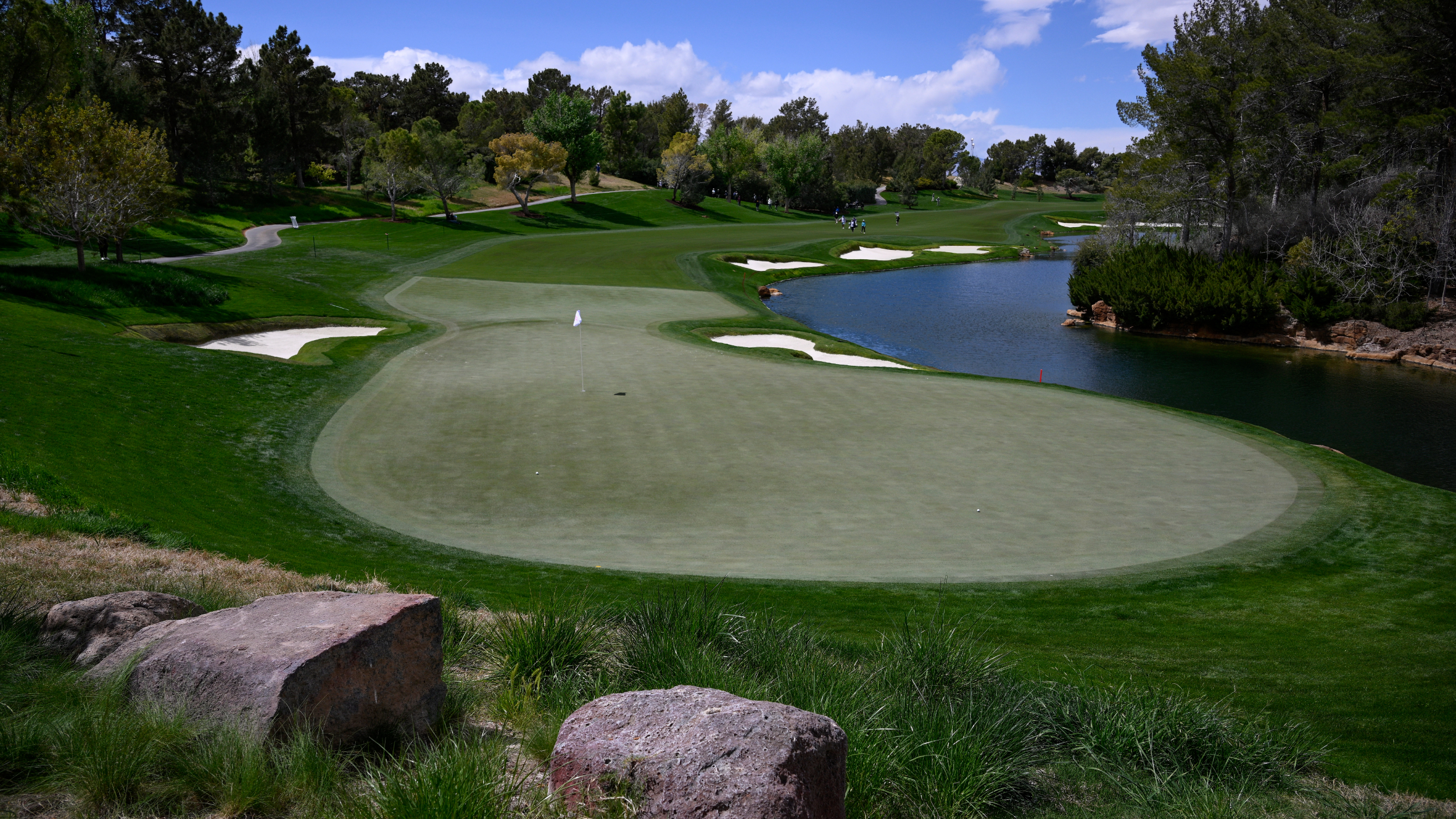 The fourth green at Shadow Creek 