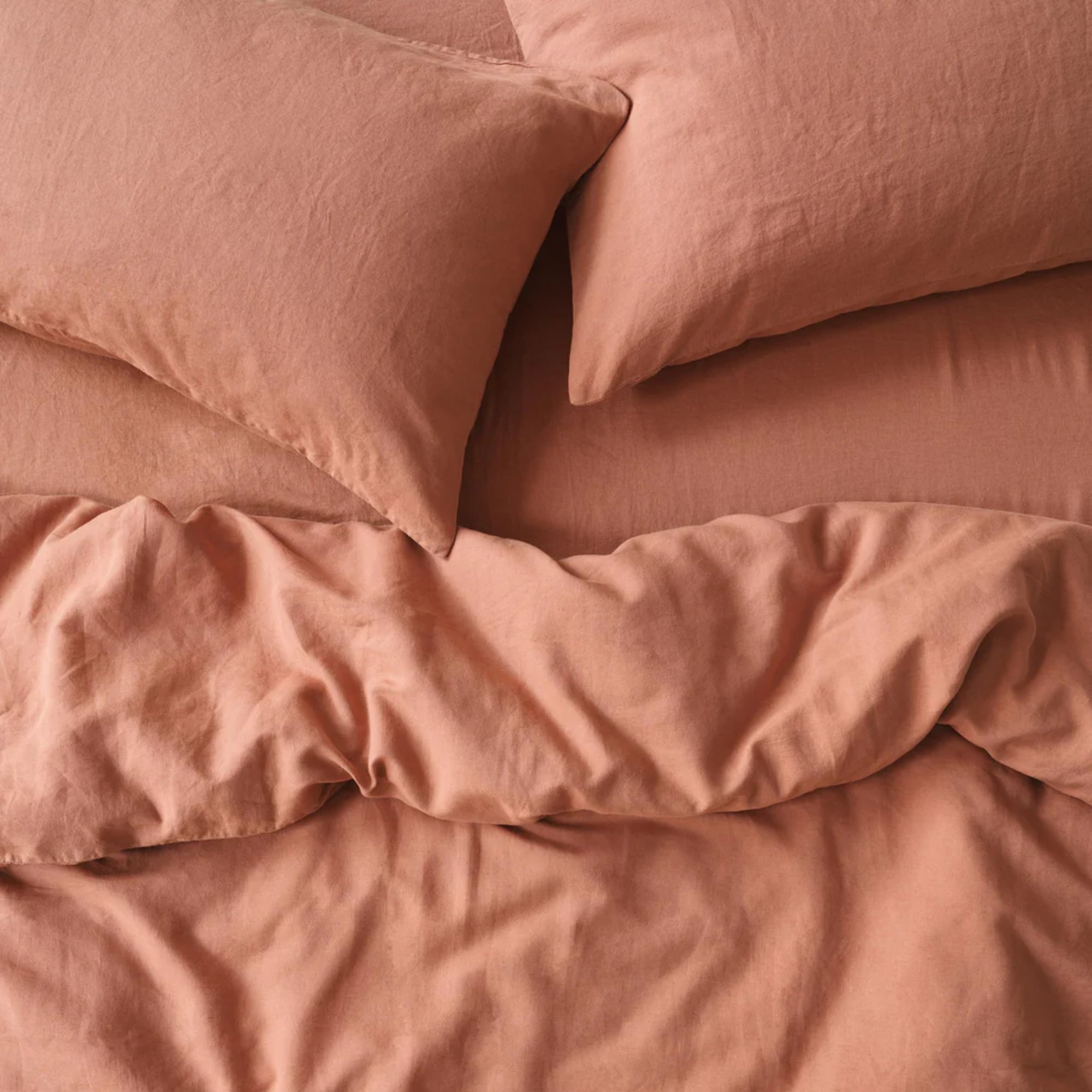 Piglet in Bed Warm Clay Linen Blend Duvet Cover