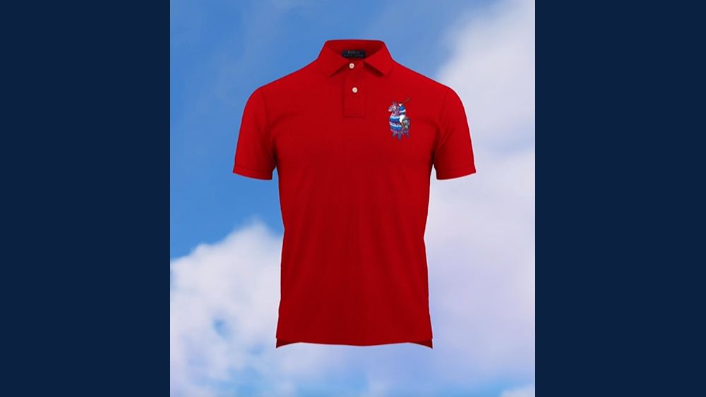 A polo shirt with the Ralph Lauren Fortnite logo