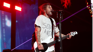 Eric Bass of Shinedown performs on stage at iHeartRadio 106.1 KISS FM's Jingle Ball 2025 Presented by Capital One at Dickies Arena on December 02, 2025 in Fort Worth, Texas. 
