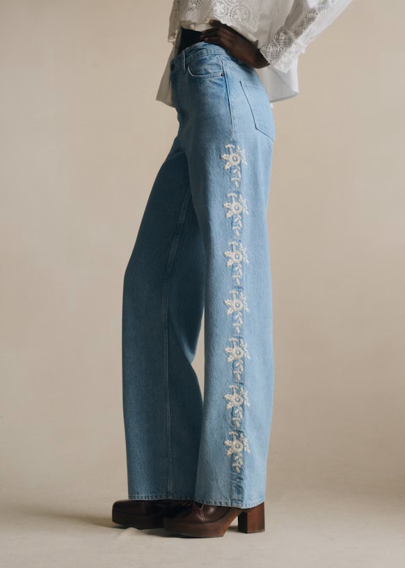 S&amp;eacute;zane, x SEA NY Denim Blue with Cream Embroidery