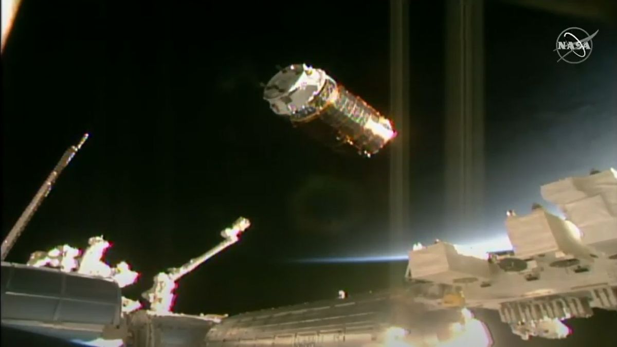 The HTV-9 cargo ship arrives at the International Space Station on May 25, 2020 to deliver more than 4 tons of supplies on the final HTV flight by the Japan Aerospace Exploration Agency (JAXA).