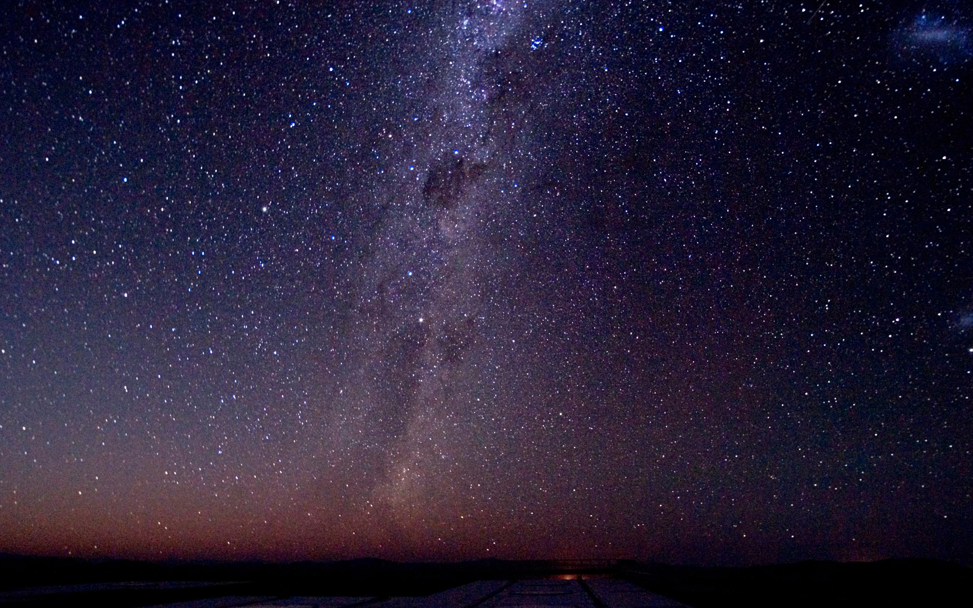 The Milky Way shines in all its majesty, as well as the Magellanic Clouds on the right. at the European Southern Observatory&#039;s Very Large Telescope.