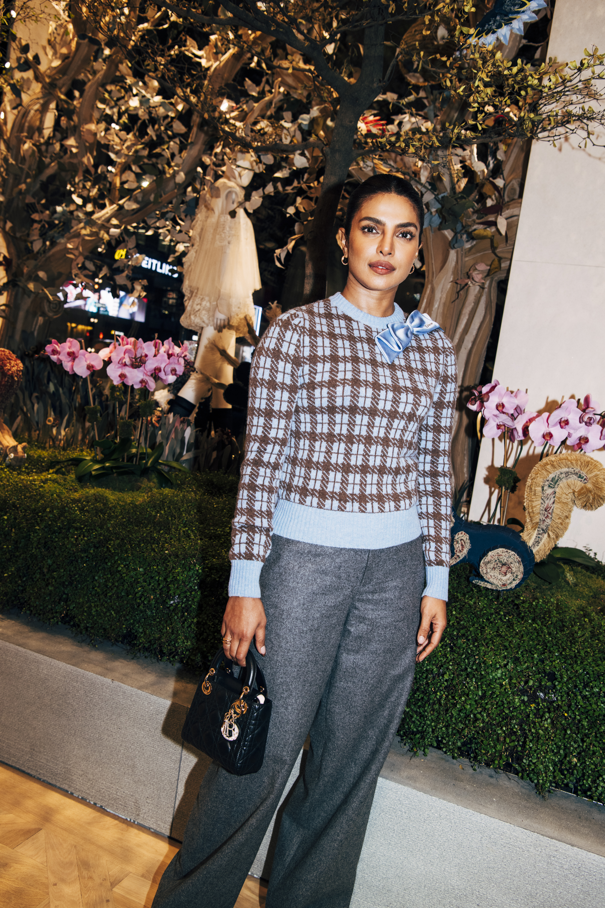 Priyanka Chopra carried a Lady Dior bag at Dior&#039;s NYFW event