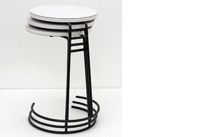 Black and white side tables