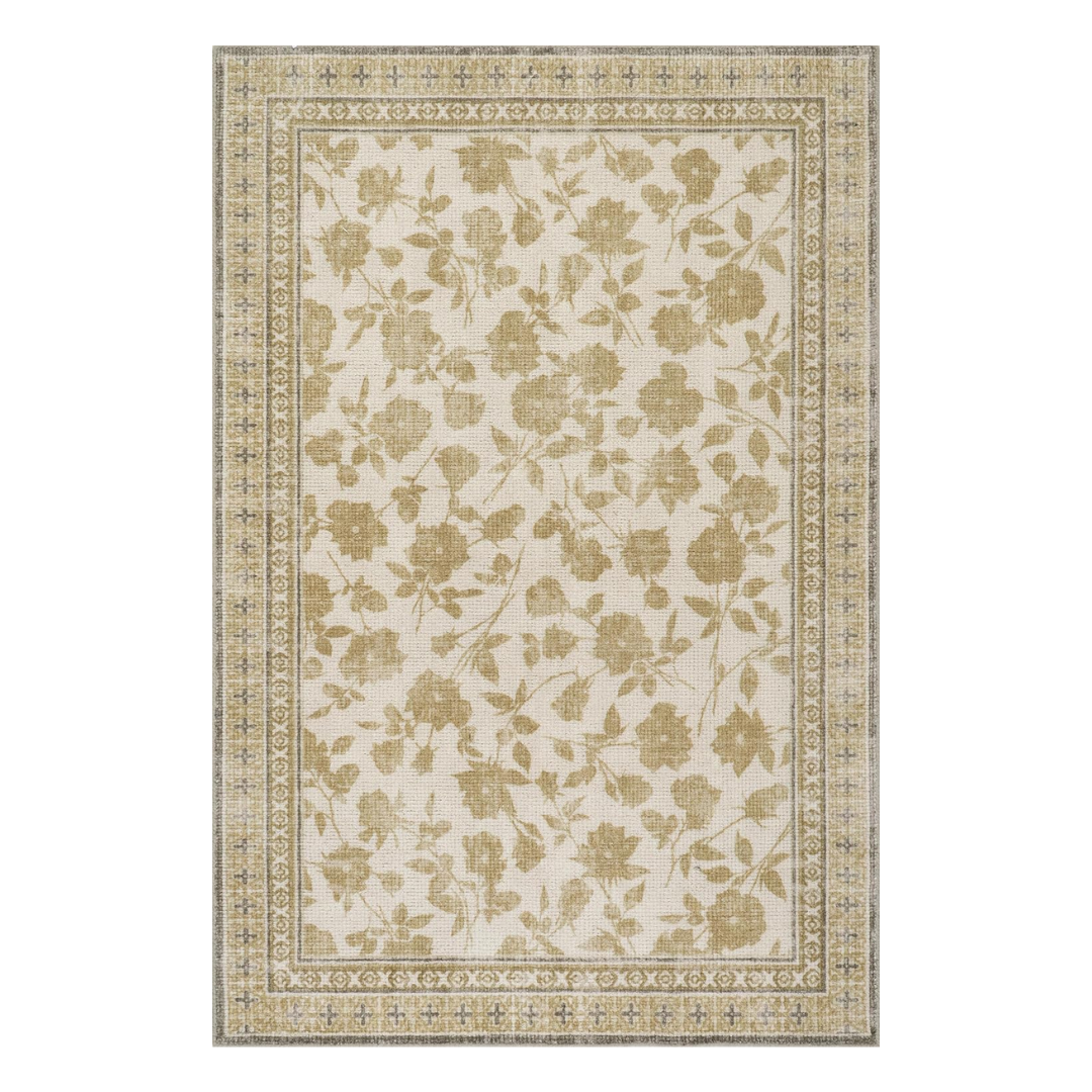 Rugs Usa X Padma Lakshmi Botanica Hand-Tufted Botanical Wool-Blend Rug, 5x8, Olive Green