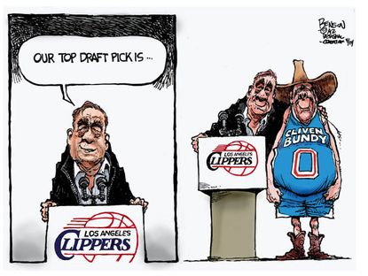 Editorial cartoon Donald Sterling Cliven Bundy LA Clippers