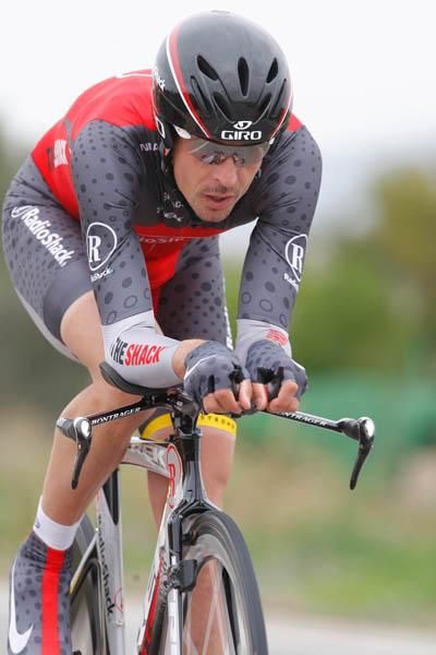 Andreas Kl&ouml;den (Team RadioShack) en route to a fourth place finish in the time trial.
