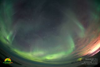 Latest image of aurora borealis above Yellowknife, NWT taken at 00:39 MST on February 15, 2012