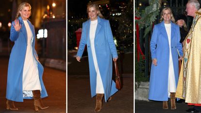 Composite of photos of Duchess Sophie attending the Together at Christmas carol concert at Westminster Abbey