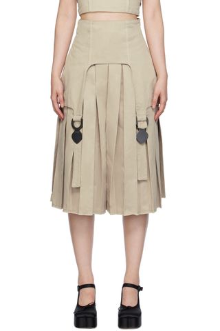 Sinéad O’Dwyer, Taupe Pleated Shorts