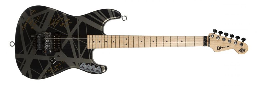 An Eddie Van Halen-played Charvel Art Series guitar