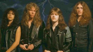 Metallica posing for a photograph in 1984