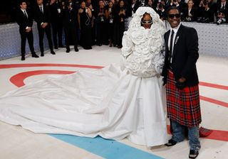 Rihanna and ASAP Rocky arrive at the 2023 Met Gala
