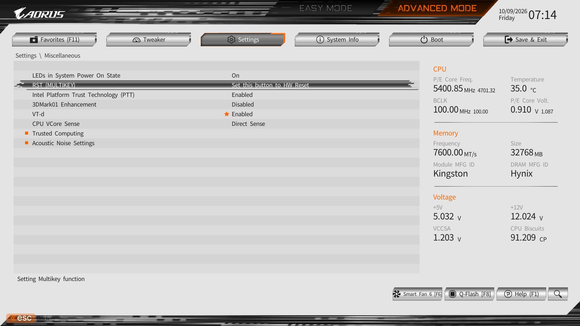 Gigabyte Z890M Aorus Elite Wifi7 Ice - BIOS