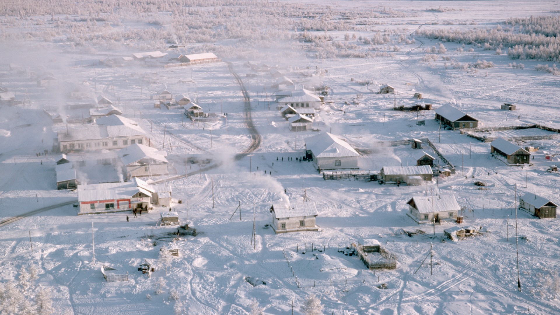 Aerial Of Oymyakon, Siberia