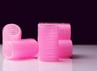 Pink hair rollers