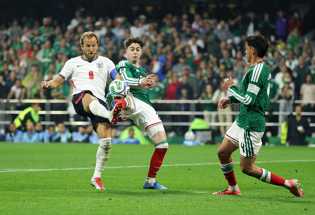 A penalty was given against Harry Kane for this challenge on Brian Gutierrez