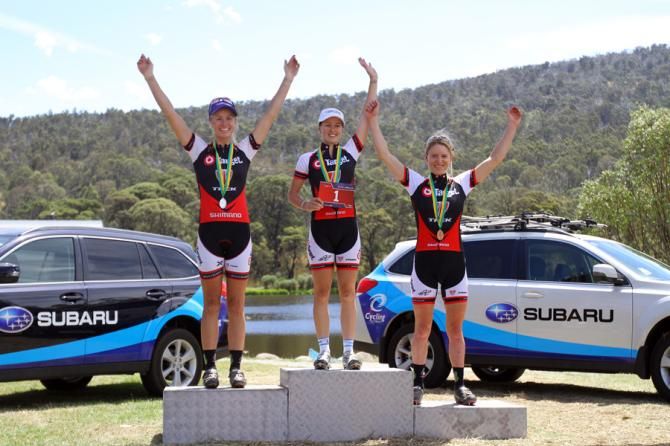 Elite women's round 2 podium