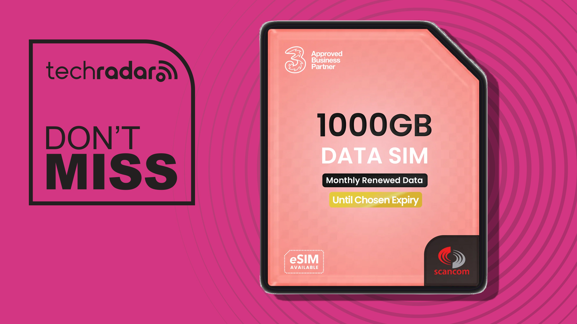 1000GB Data SIM from Three