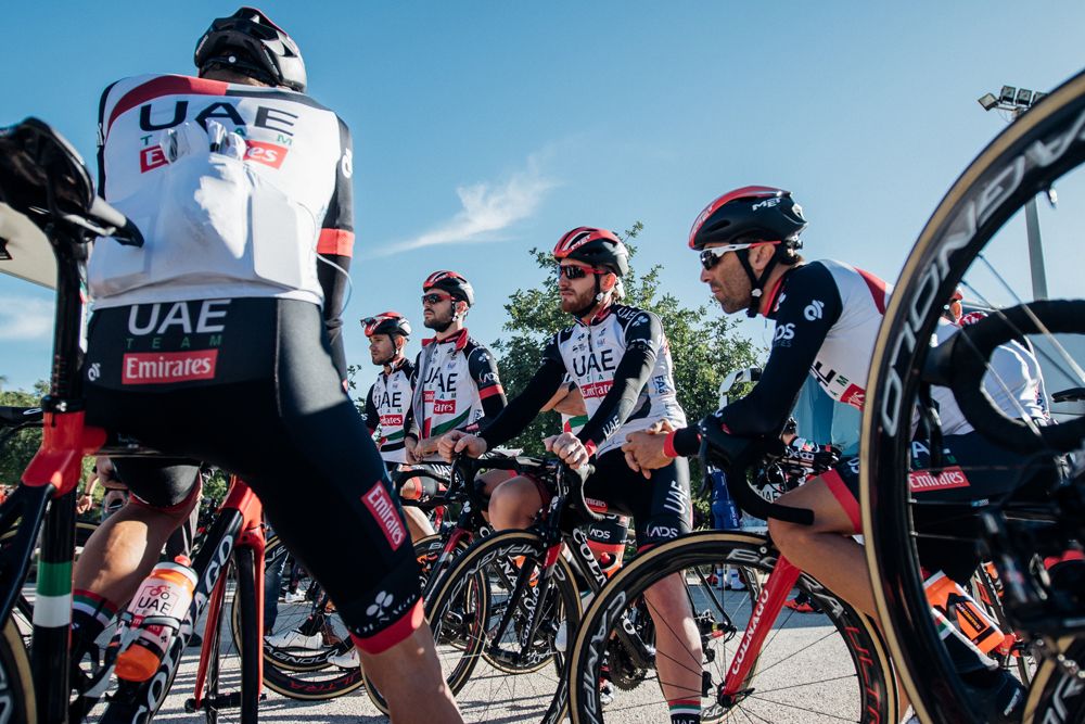 The riders prepare for another day in the saddle at their training camp