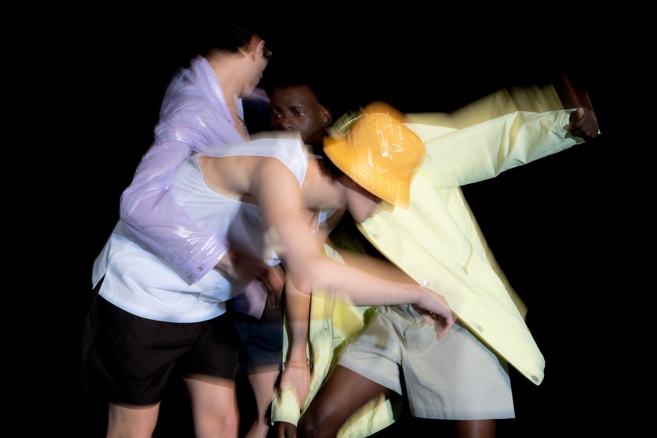 Three boys wearing Véronique Nichanian Hermès menswear