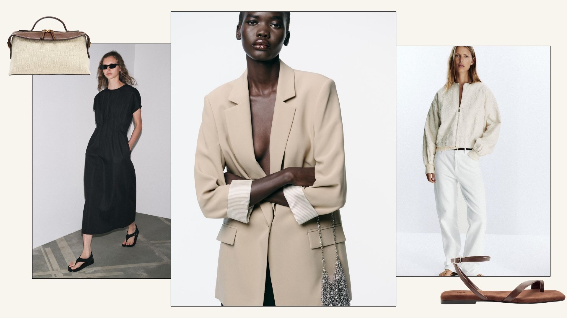 models wearing minimalist Zara buys
