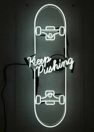 Keep Pushing neon installation, approx £2,993, David Anthony at Saatchi Art