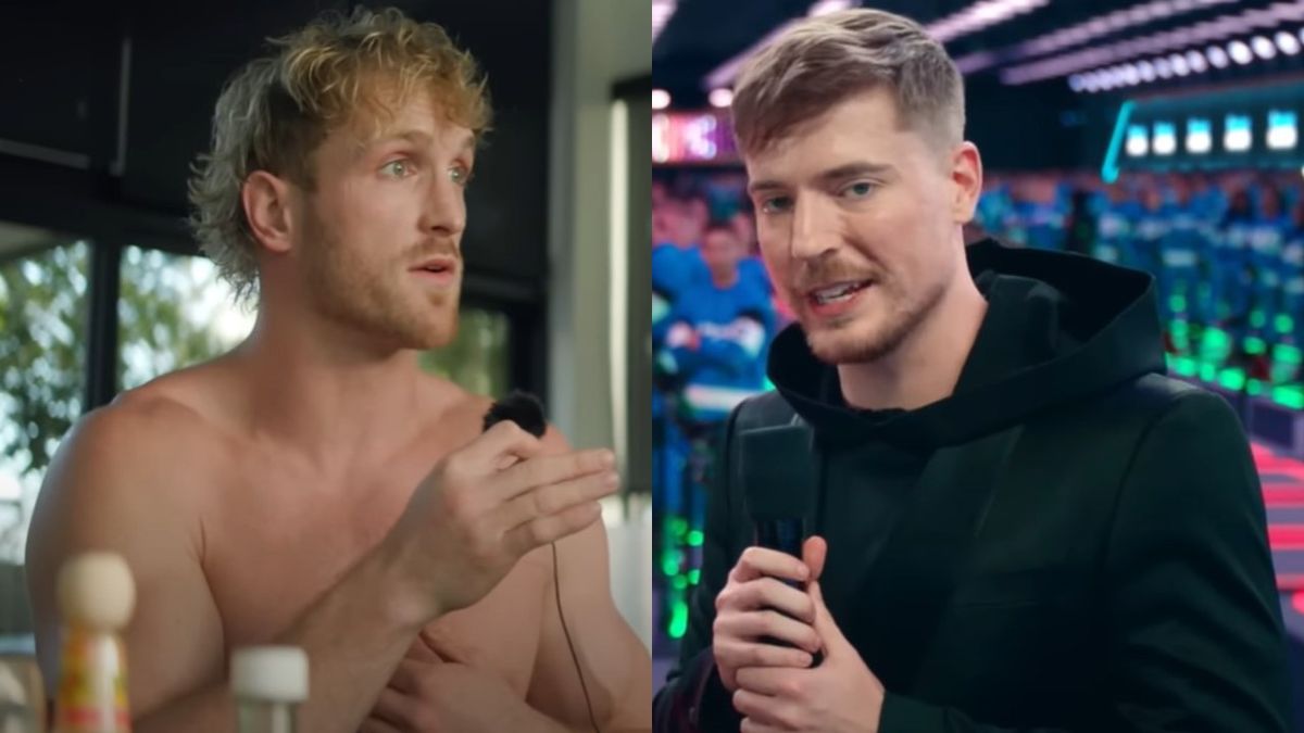 Logan Paul discussing WWE on YouTube and Mr. Beast hosting Beast Games.