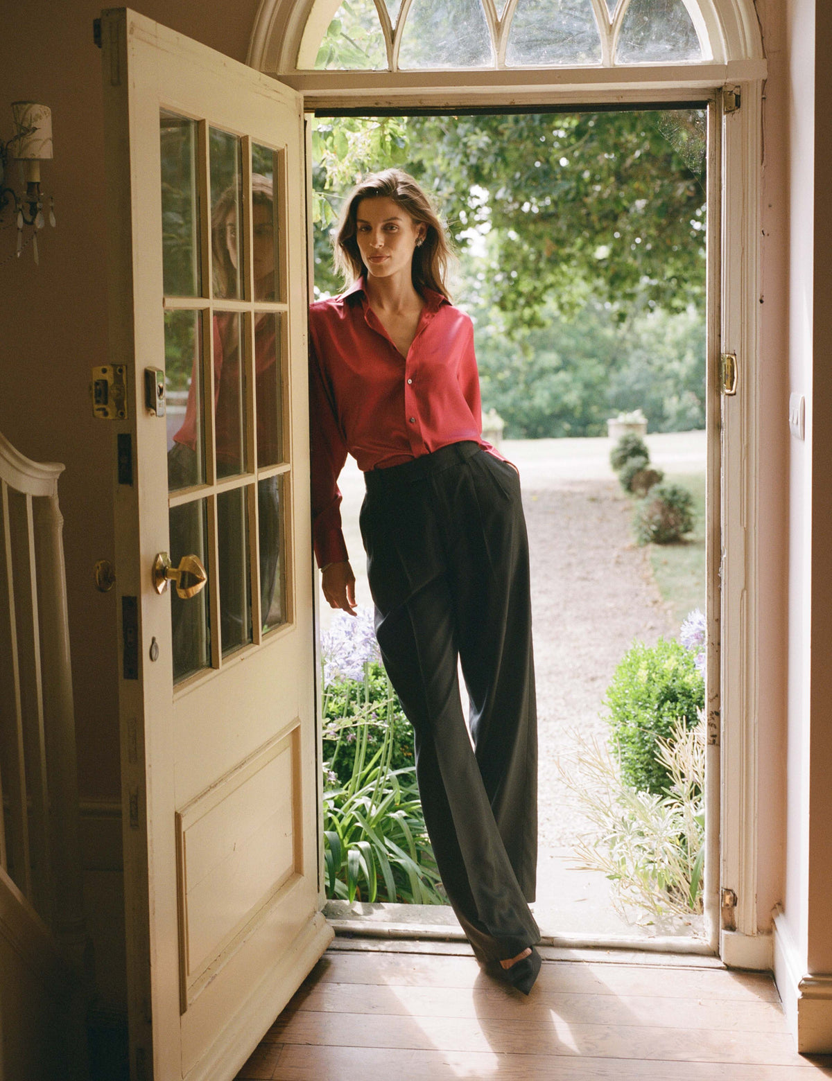 Rampling Trouser: Tencel&amp;trade; Lyocell Satin, Black