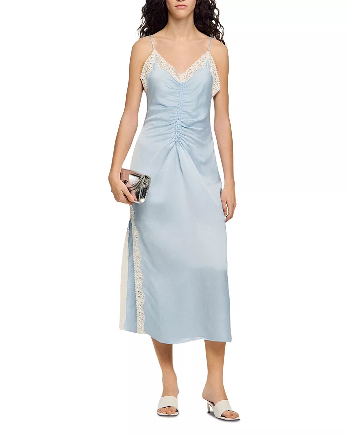 Sandro, Gaiana Satin Effect Lace Dress