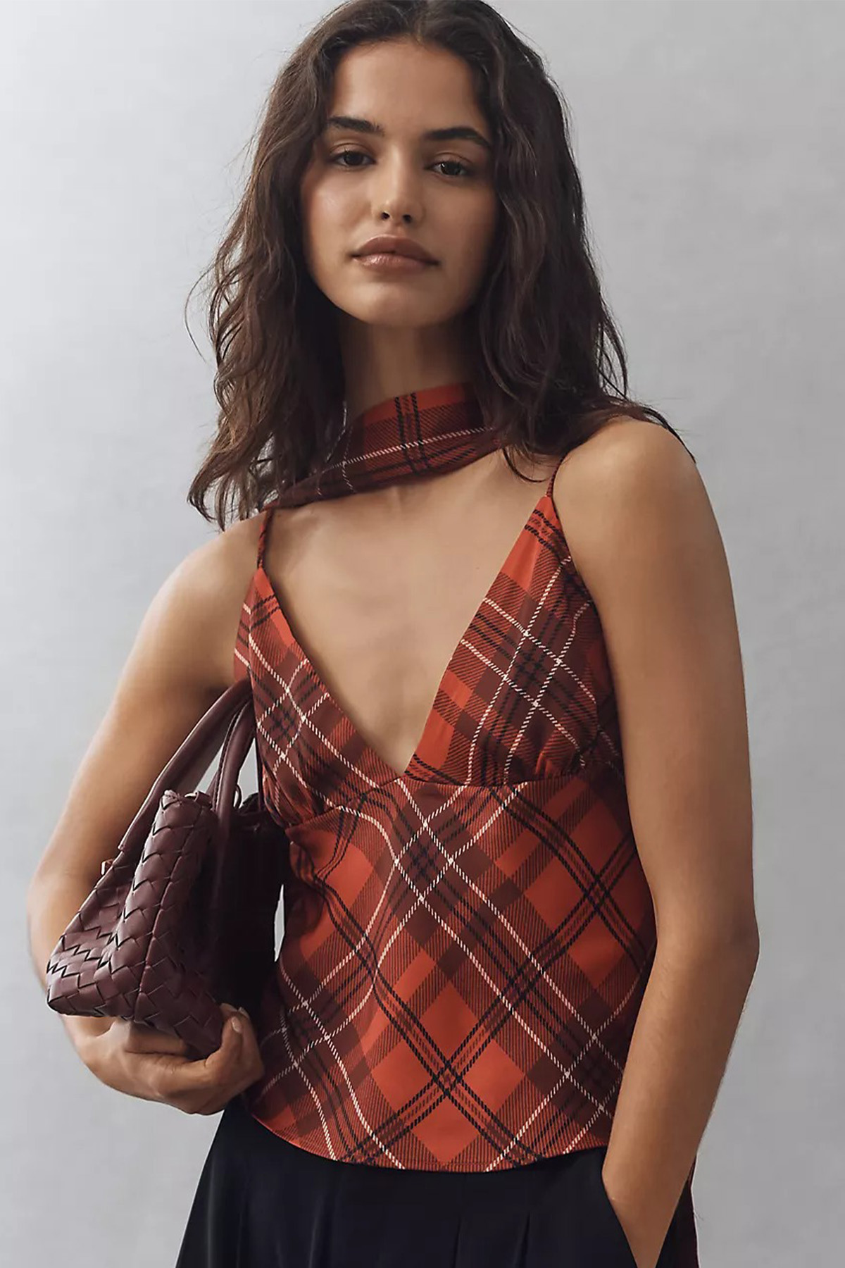 Clara Scarf-Neck Printed V-Neck Cami by Maeve