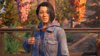 Life Is Strange protagonist Alex Chen looking at flowers