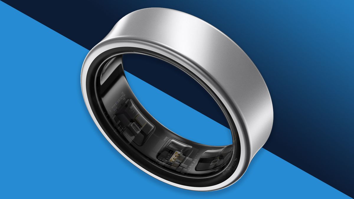 Samsung Galaxy ring on a blue background