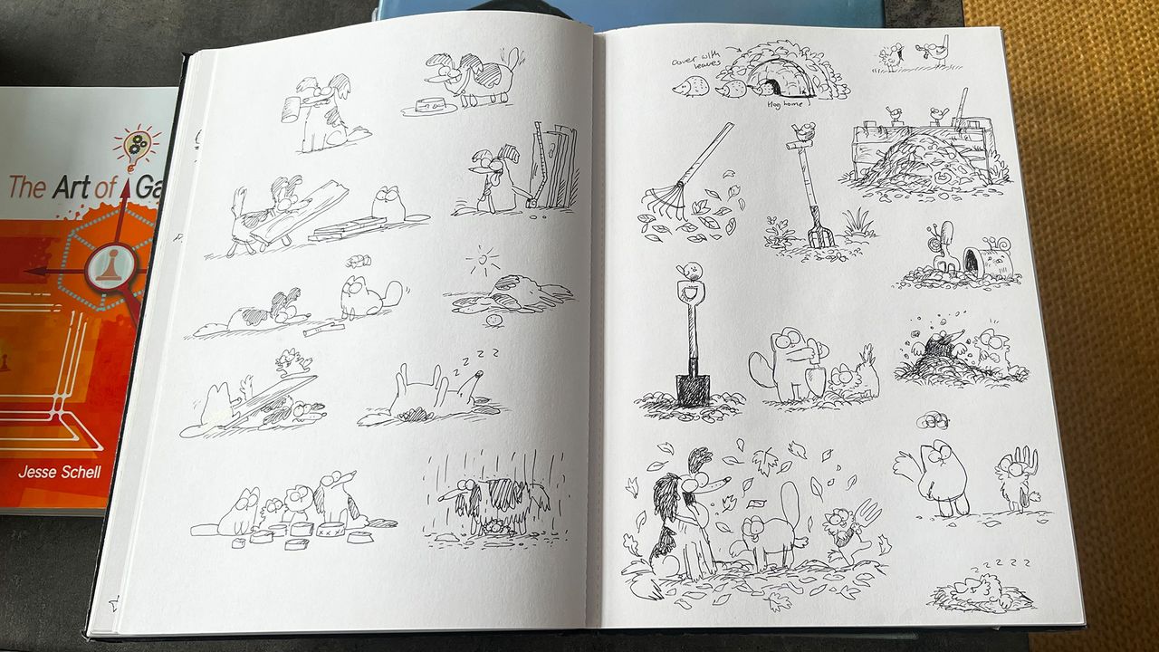 Simon Tofield's sketches of Simon's Cat