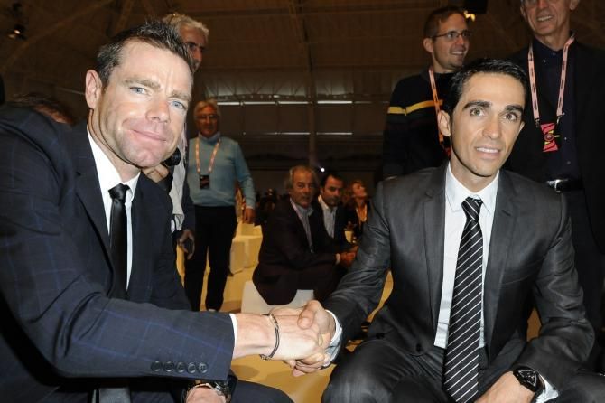 Cadel Evans and Alberto Contador