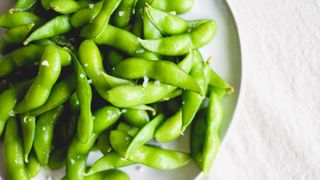 plate of edamame beans