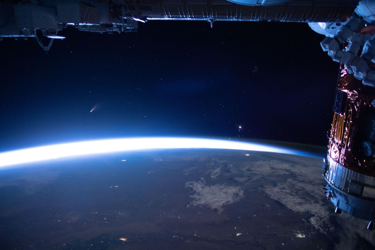 Neowise seen from the International Space Station.