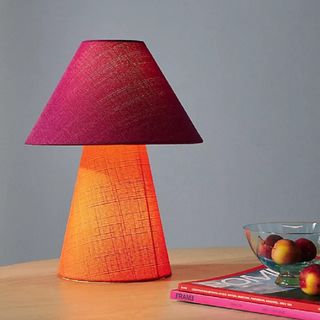 A red and pink lampshade